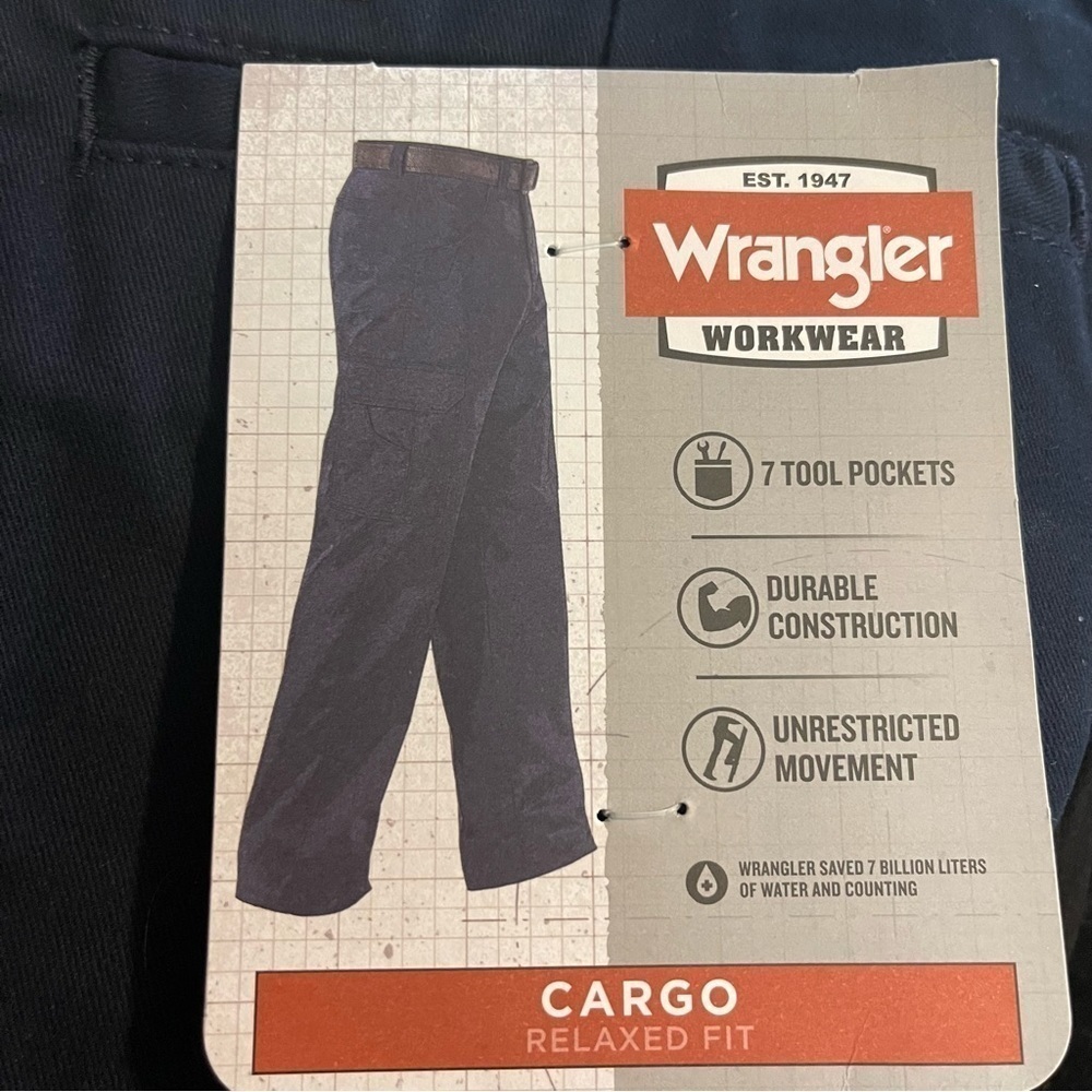 Wrangler Cargo Pants Navy Blue Relaxed Fit